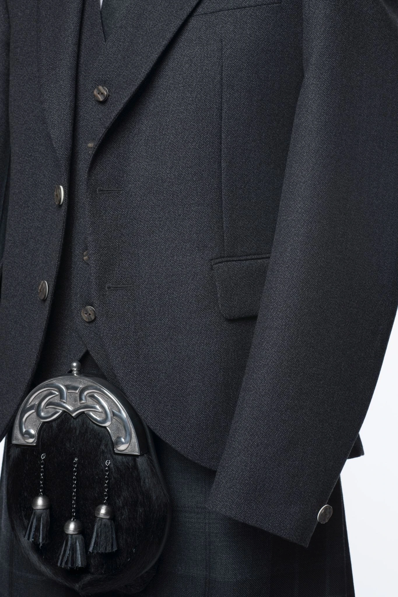 Glen Orchy Grey Tweed Kilt Jacket And Waistcoat 5 Glen Orchy Grey Tweed Kilt Jacket And Waistcoat - Image 3