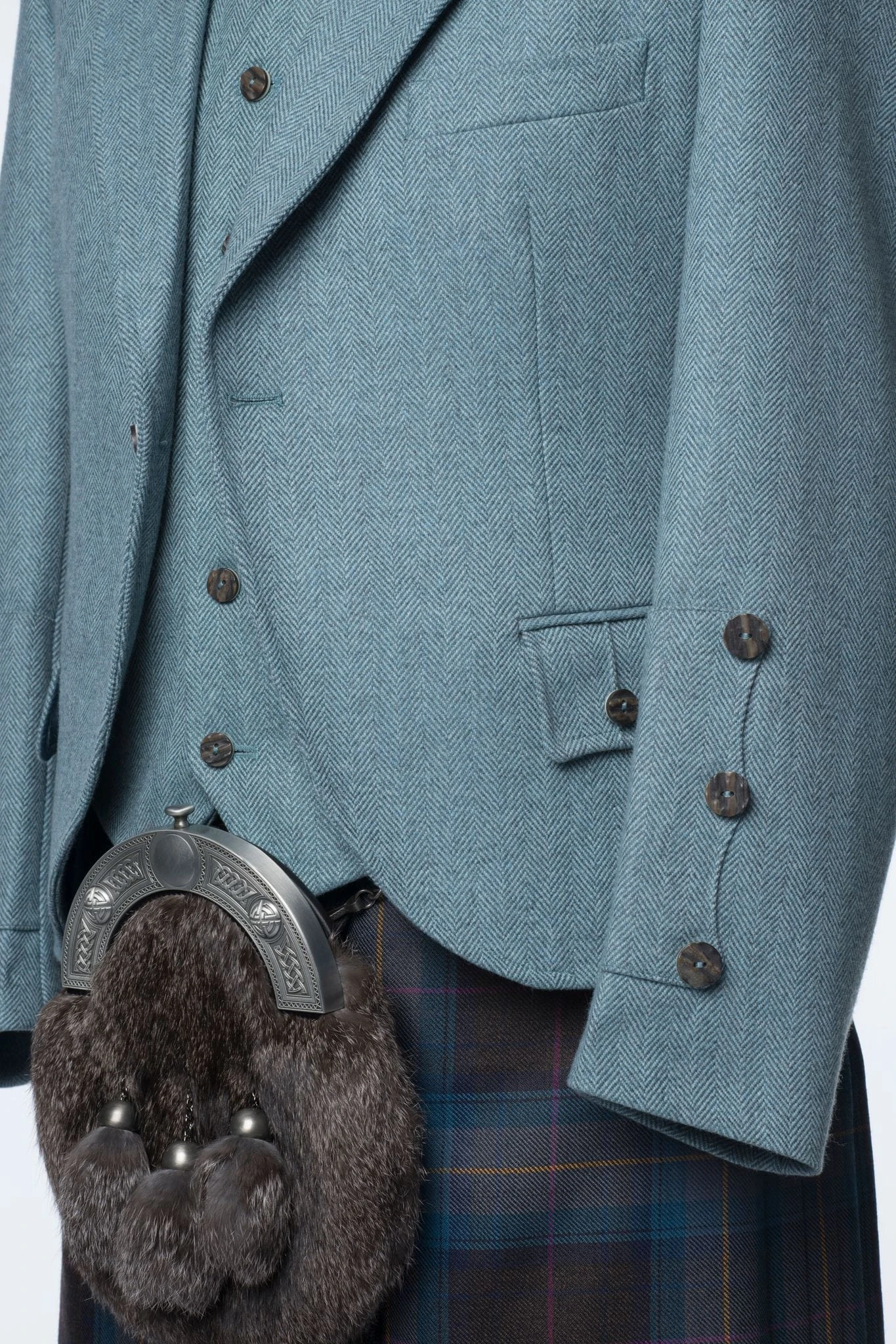Lovat Blue Tweed Kilt Jacket And Waistcoat 5 Lovat Blue Tweed Kilt Jacket And Waistcoat - Image 3