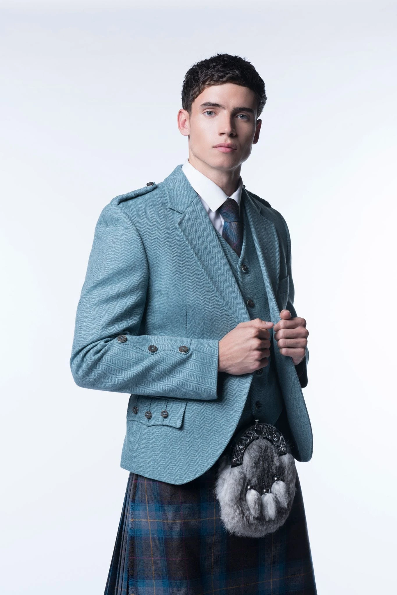 Lovat Blue Tweed Kilt Jacket And Waistcoat 3 Lovat Blue Tweed Kilt Jacket And Waistcoat