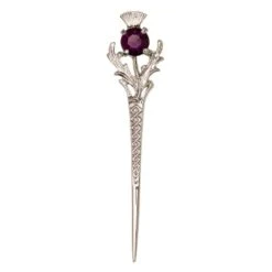 Scottish Thistle Kilt Pin With Amethyst Stone (79 AP)