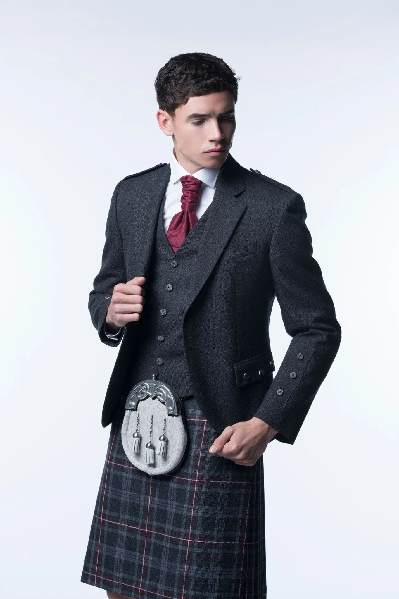 Oban Grey Tweed Kilt Jacket And Waistcoat 3 Oban Grey Tweed Kilt Jacket And Waistcoat