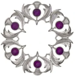 Scottish Thistle Plaid Brooch With Small Stones (235 AP)