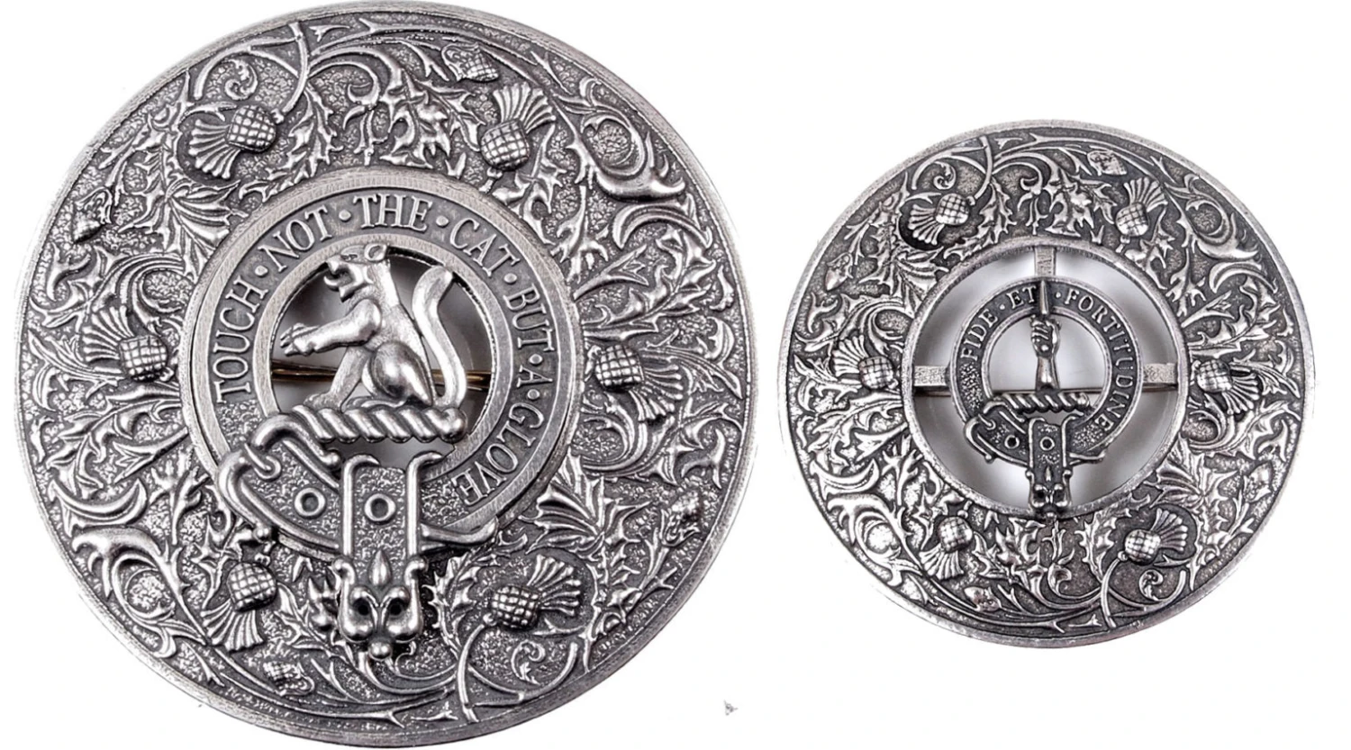 Caledonia Thistle Clan Crest Plaid Brooch 3 Caledonia Thistle Clan Crest Plaid Brooch