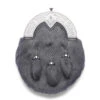 Dyed Grey Rabbit Fur Dress Sporran With Chrome Cantle (WES) -Scottish Clothing Store EW6D CHROME DYED GREY RABBIT 200 WES