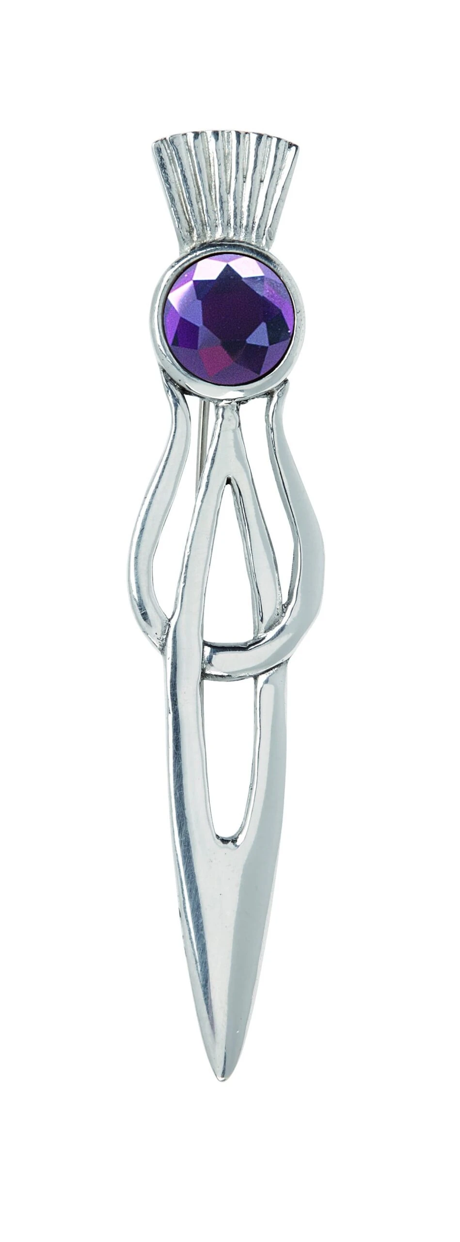 Scottish Thistle Kilt Pin With Gem Stone (KP150 CB) 3 Scottish Thistle Kilt Pin With Gem Stone (KP150 CB)