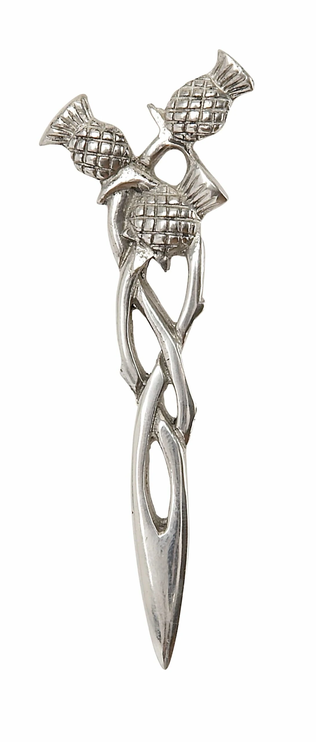 Chrome Three Thistle Kilt Pin (KP51P CB) 3 Chrome Three Thistle Kilt Pin (KP51P CB)