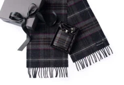 Mist Tartan Gift Box With Tartan Hip Flask