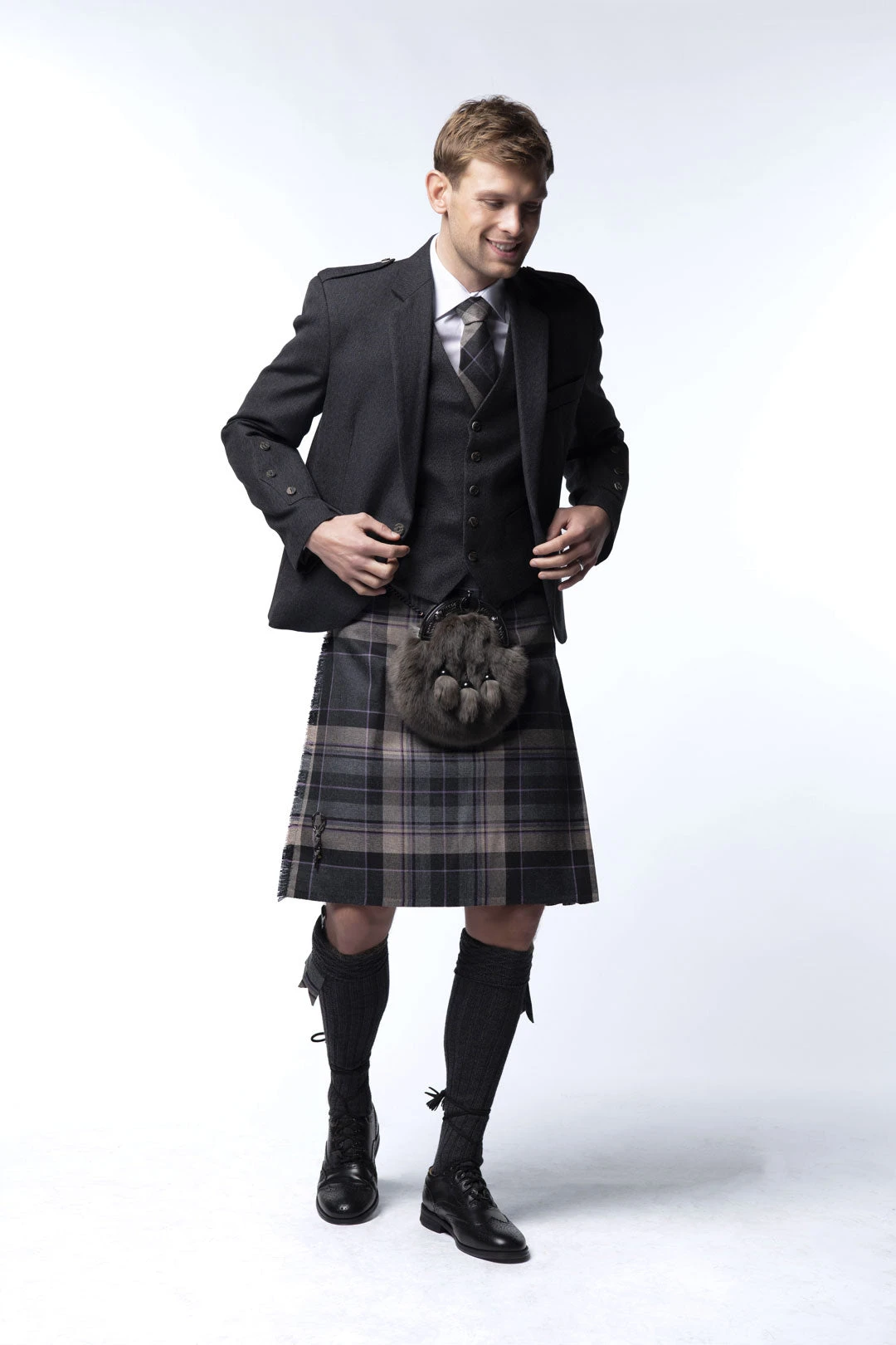 Oban Grey Tweed Kilt Outfit 3 Oban Grey Tweed Kilt Outfit