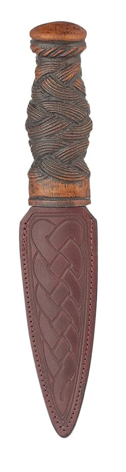 Weave Handle Sgian Dubh With Leather Sheath (RSD6 CB) -Scottish Clothing Store RSD6