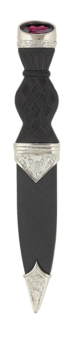 Scottish Thistle Sgian Dubh With Stone (SD22 CB)
