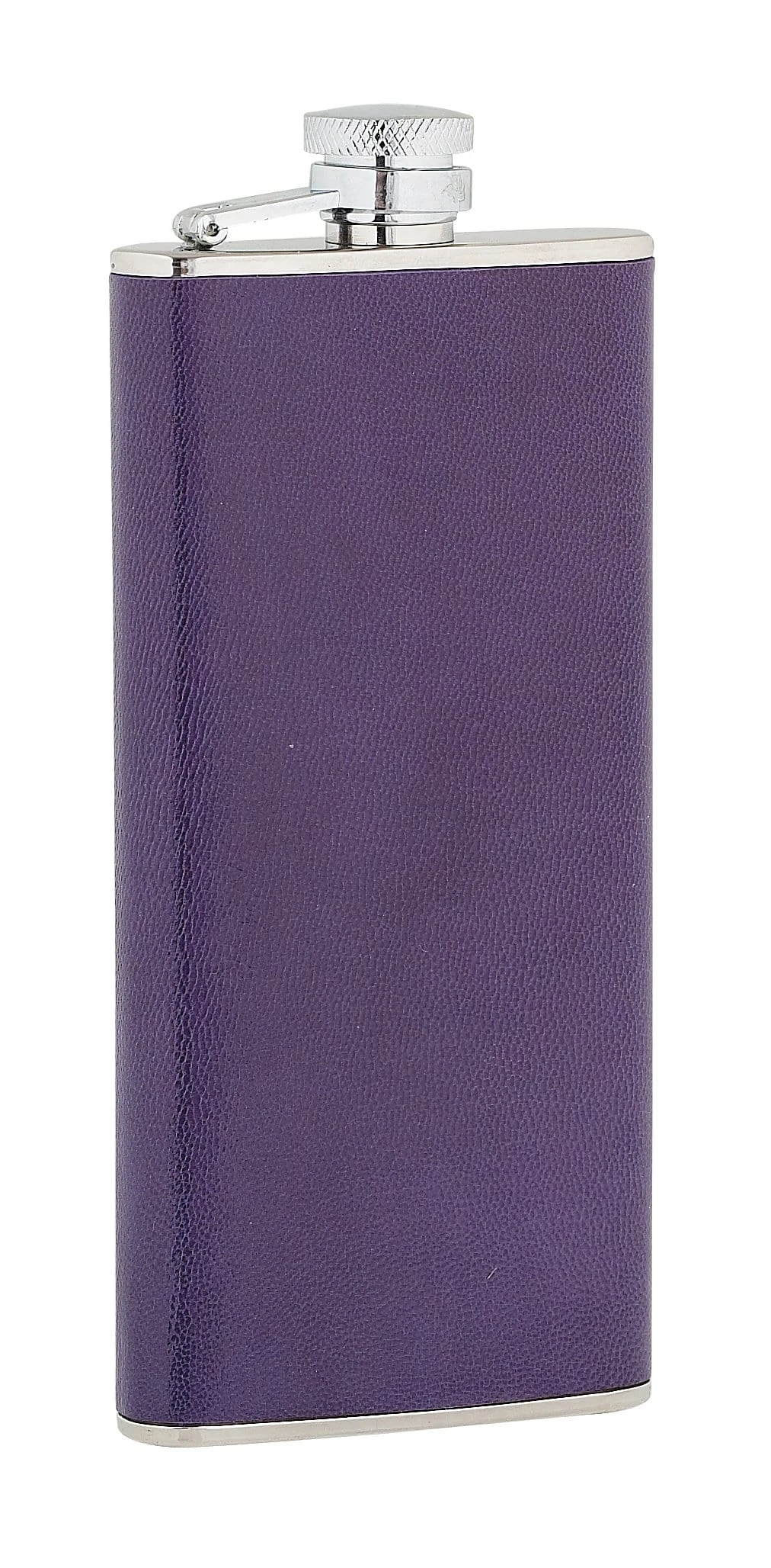 Purple Leather Hip Flask (ST1 CB) 4 Purple Leather Hip Flask (ST1 CB) - Image 2