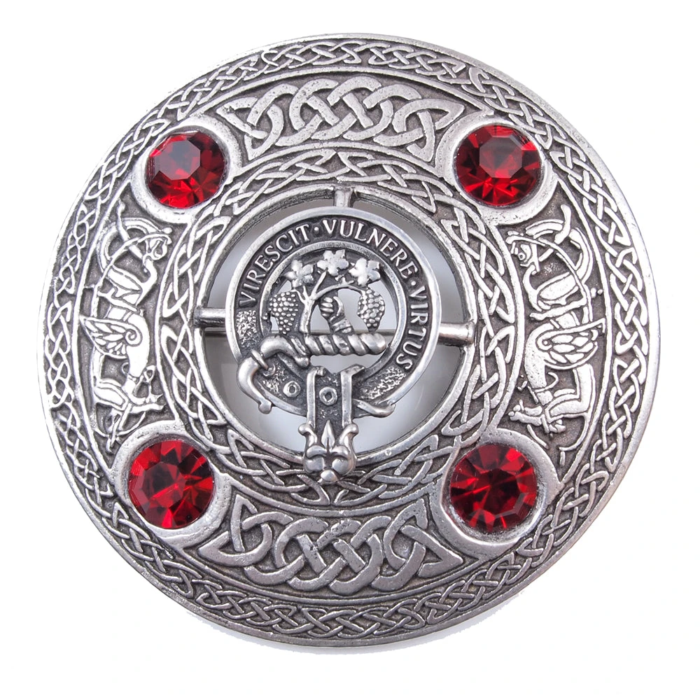 Clan Crest Plaid Brooch With Gemstone 5 Clan Crest Plaid Brooch With Gemstone - Image 3