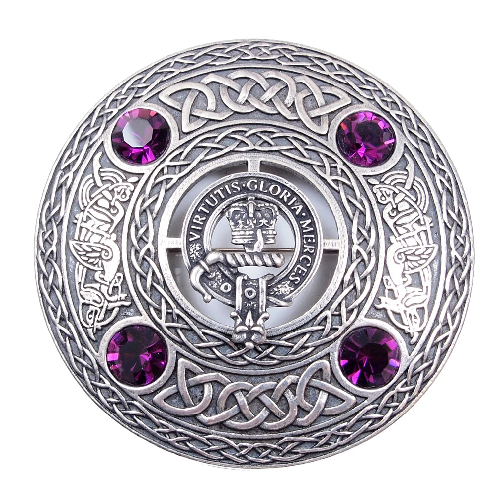 Clan Crest Plaid Brooch With Gemstone 7 Clan Crest Plaid Brooch With Gemstone - Image 5
