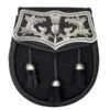Thistle Design Semi-Dress Sporran With Black Or Light Grey Bovine Skin (WES-DPTS) 1 Thistle Design Semi-Dress Sporran With Black Or Light Grey Bovine Skin (WES-DPTS) -Scottish Clothing Store antique thistle cantle semi dress sporran 1