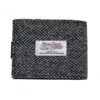 Harris Tweed Black Herringbone Wallet With Coin Pouch -Scottish Clothing Store black herringbone coin wallet col4