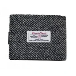 Harris Tweed Black Herringbone Wallet With Coin Pouch