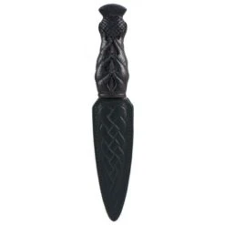 Black Thistle Handle Sgian Dubh With Engraving Option