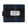 Harris Tweed Blue And Brown Check Wallet With Coin Pouch -Scottish Clothing Store blue brown check coin wallet col40