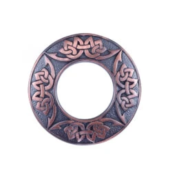 Smokey Bronze Celtic Plaid Brooch (GE)