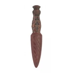 Brown Thistle Handle Sgian Dubh With Engraving Option
