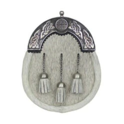 Bulldog Circle Cantle Dress Sporran With Light Bovine Skin (WES-BC)