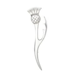 Chrome Contemporary Thistle Kilt Pin (KP63P CB)