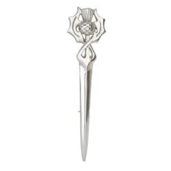 Pewter Scottish Cross Over Leaf Thistle Kilt Pin (KP11 CB)
