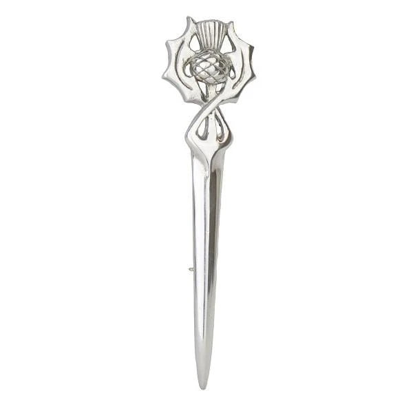 Pewter Scottish Cross Over Leaf Thistle Kilt Pin (KP11 CB) 3 Pewter Scottish Cross Over Leaf Thistle Kilt Pin (KP11 CB)