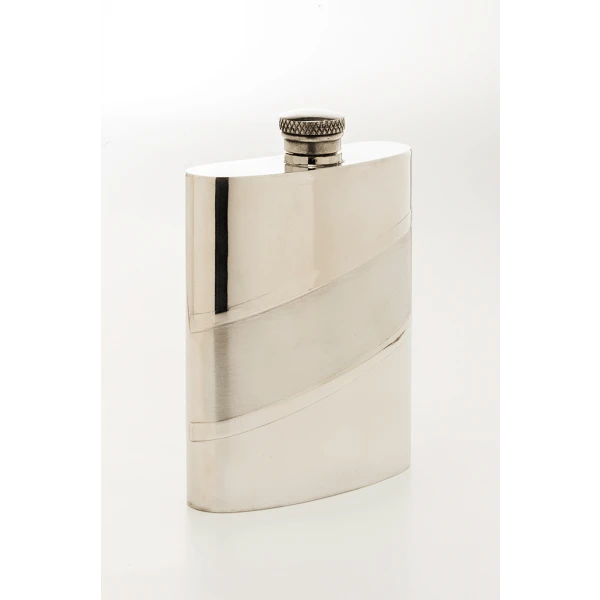 Diagonal Satin Hip Flask (SF573 EP) 3 Diagonal Satin Hip Flask (SF573 EP)