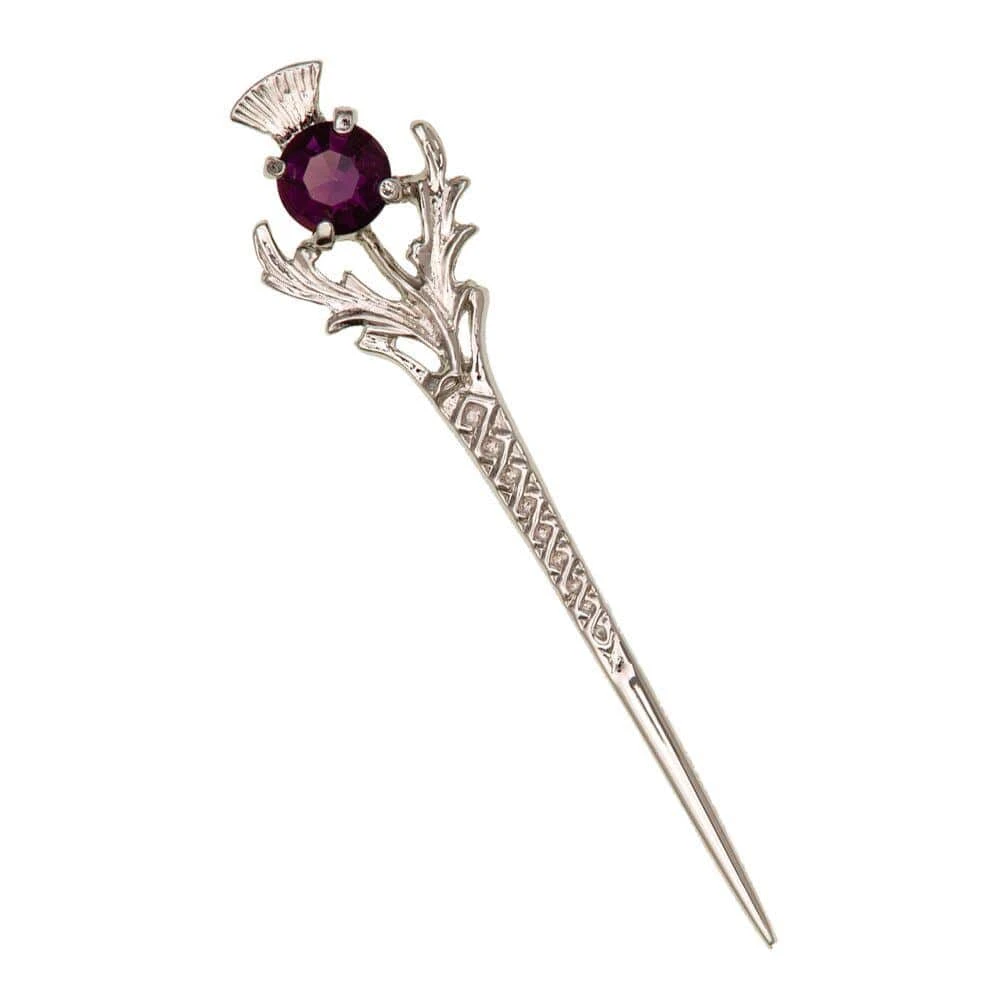 Scottish Thistle Kilt Pin With Amethyst Stone (79 AP) 4 Scottish Thistle Kilt Pin With Amethyst Stone (79 AP) - Image 2