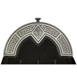 Light Or Black Bovine Dress Sporran With Chrome Or Antique Thistle Cantle (EW6D) 13 Light Or Black Bovine Dress Sporran With Chrome Or Antique Thistle Cantle (EW6D) -Scottish Clothing Store dress black antique sporran close up 1