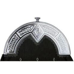 Light Or Black Bovine Dress Sporran With Chrome Or Antique Thistle Cantle (EW6D) 12 Light Or Black Bovine Dress Sporran With Chrome Or Antique Thistle Cantle (EW6D) -Scottish Clothing Store dress black chrome sporran close up 1