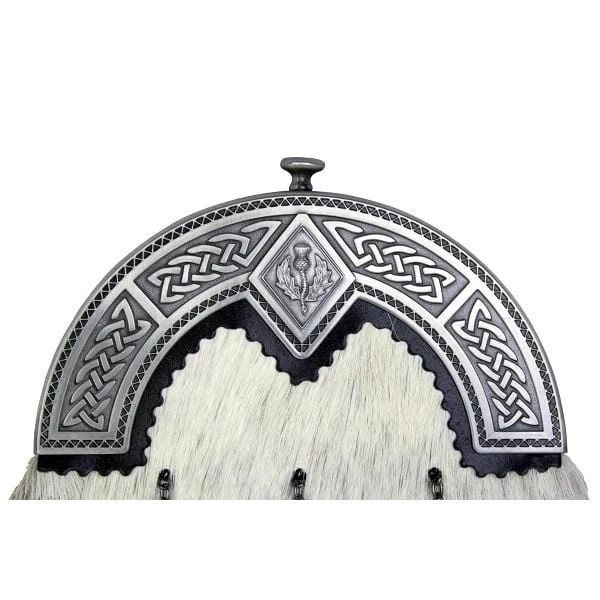 Light Or Black Bovine Dress Sporran With Chrome Or Antique Thistle Cantle (EW6D) 4 Light Or Black Bovine Dress Sporran With Chrome Or Antique Thistle Cantle (EW6D) - Image 2