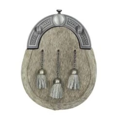 Black Or Light Bovine Dress Sporran With Chrome Or Antique Celtic Cantle (EW2 WES) -Scottish Clothing Store ew2 antique dress light sporran 1