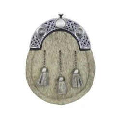 Light Dress Bovine Sporran With Antique Cut Out Celtic Cantle (EW3K WES)