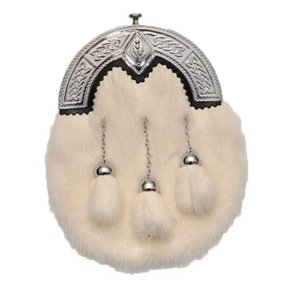 Mink Fur Dress Sporran With Celtic Thistle Cantle (EW6D WES) 3 Mink Fur Dress Sporran With Celtic Thistle Cantle (EW6D WES)