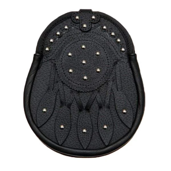 Rounded Top Day Sporran With Celtic Stud Design (WES-HSB) 3 Rounded Top Day Sporran With Celtic Stud Design (WES-HSB)