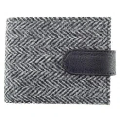 Harris Tweed Black Herringbone Wallet With Coin Pouch -Scottish Clothing Store lb2105 col4