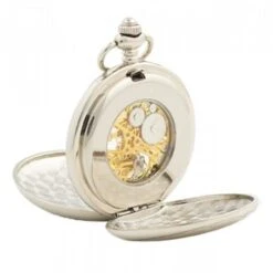 Stag Pocket Watch And Cufflinks Gift Set (PWS202 CB) -Scottish Clothing Store mechanical movement back 11