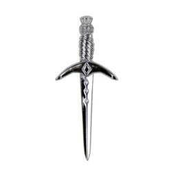 Chrome Or Antique Thistle Kilt Pin (KP001)