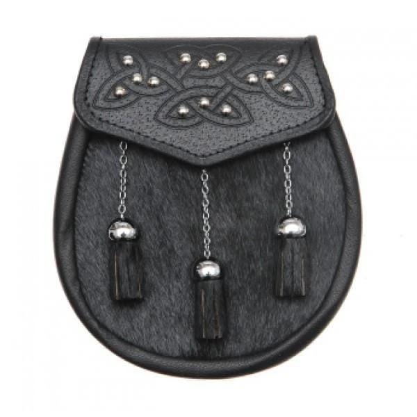 Light Or Dark Bovine Crinan Celtic Knot Semi Dress Sporran (WES-CBFS-2) 4 Light Or Dark Bovine Crinan Celtic Knot Semi Dress Sporran (WES-CBFS-2) - Image 2