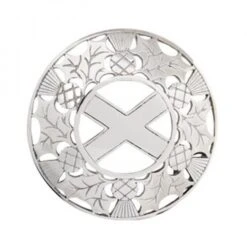 Thistle Plaid Brooch With Saltire Centre (PB02 CB)