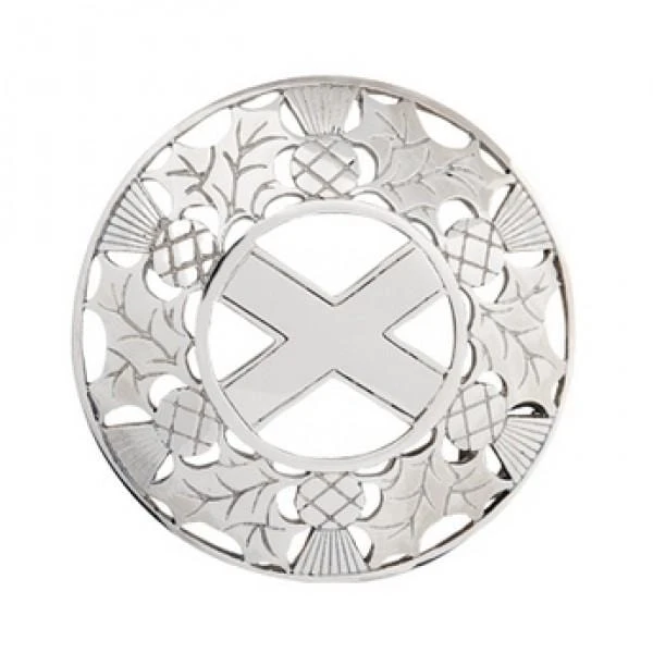Thistle Plaid Brooch With Saltire Centre (PB02 CB) 3 Thistle Plaid Brooch With Saltire Centre (PB02 CB)