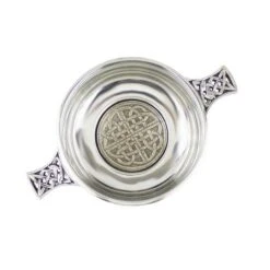 3.5" Quaich With Celtic Patterned Bottom And Handles (PQ406 EP)