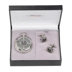 Scottish Clothing Store 9 Celtic Thistle Pocket Watch And Cufflinks Gift Set (PWS203 CB)
