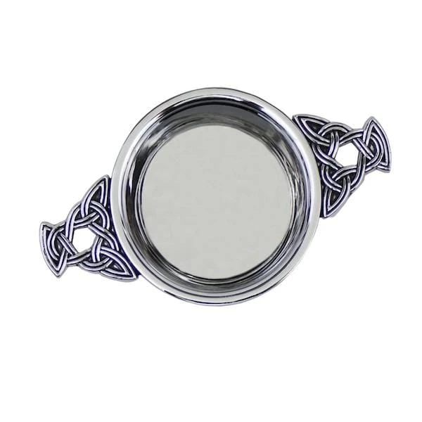 Plain Chrome Plated Quaich With Celtic Handles (QASP CB) 3 Plain Chrome Plated Quaich With Celtic Handles (QASP CB)