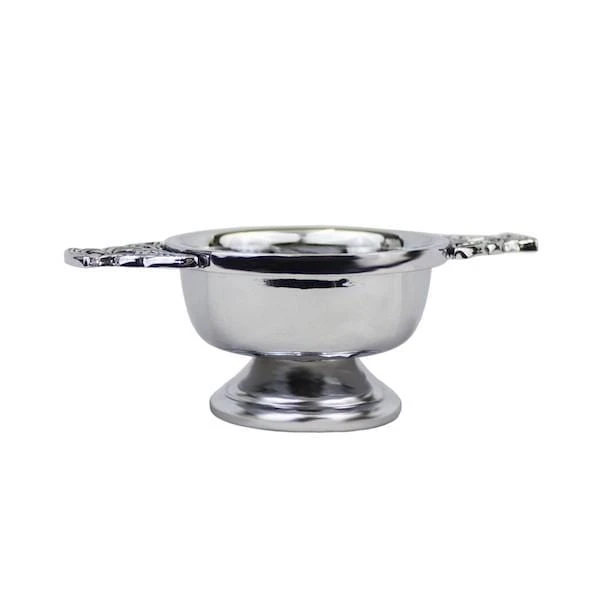 Plain Chrome Plated Quaich With Celtic Handles (QASP CB) 4 Plain Chrome Plated Quaich With Celtic Handles (QASP CB) - Image 2