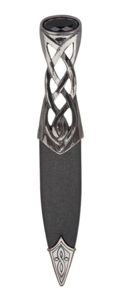Islay Black Chrome Sgian Dubh With Stone Top