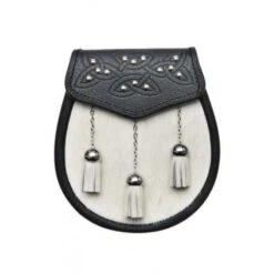 Light Or Dark Bovine Crinan Celtic Knot Semi Dress Sporran (WES-CBFS-2)