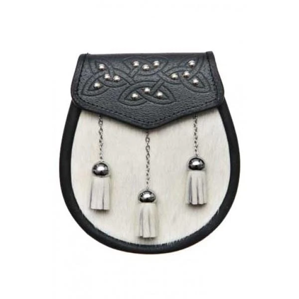 Light Or Dark Bovine Crinan Celtic Knot Semi Dress Sporran (WES-CBFS-2) 3 Light Or Dark Bovine Crinan Celtic Knot Semi Dress Sporran (WES-CBFS-2)